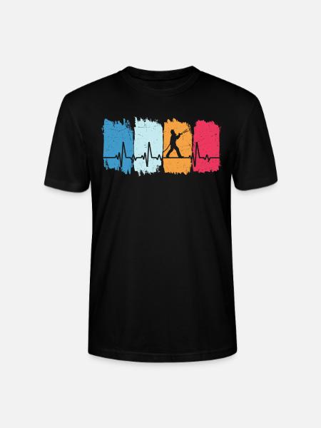 Fire Brigade Retro Heartbeat Firefighter - Stanley/Stella CRAFTER Unisex Organic T-Shirt - black