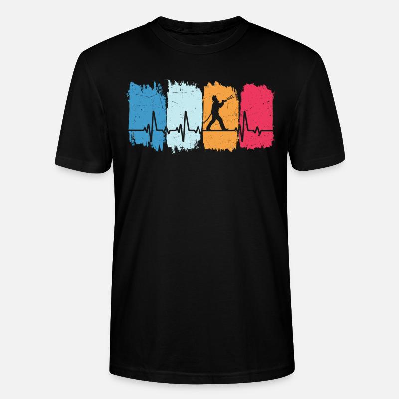 Pompier Retro Heartbeat Pompier - T-shirt bio CRAFTER Stanley Stella Unisexe - noir