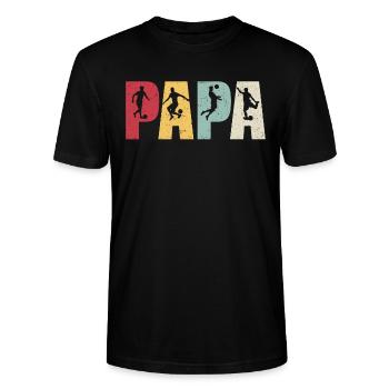 Papa Soccer Soccer Soccer Père - T-shirt bio CRAFTER Stanley Stella Unisexe - noir - Devant - Alina (178cm) & Michal (187cm)