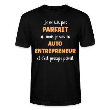 auto entrepreneur - T-shirt bio CRAFTER Stanley Stella Unisexe - noir - Devant - Alina (178cm) & Michal (187cm)
