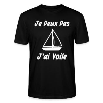 Je peux pas j'ai voile - T-shirt bio CRAFTER Stanley Stella Unisexe - noir - Devant - Alina (178cm) & Michal (187cm)