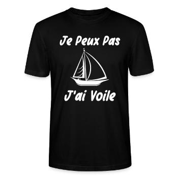 Je peux pas j'ai voile - T-shirt bio CRAFTER Stanley Stella Unisexe - noir - Devant - Alina (178cm) & Michal (187cm)