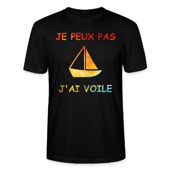 Je peux pas j'ai voile - T-shirt bio CRAFTER Stanley Stella Unisexe - noir - Devant - Alina (178cm) & Michal (187cm)