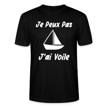 Je peux pas j'ai voile - T-shirt bio CRAFTER Stanley Stella Unisexe - noir - Devant - Alina (178cm) & Michal (187cm)