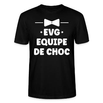 evg équipe de choc - T-shirt bio CRAFTER Stanley Stella Unisexe - noir - Devant - Alina (178cm) & Michal (187cm)