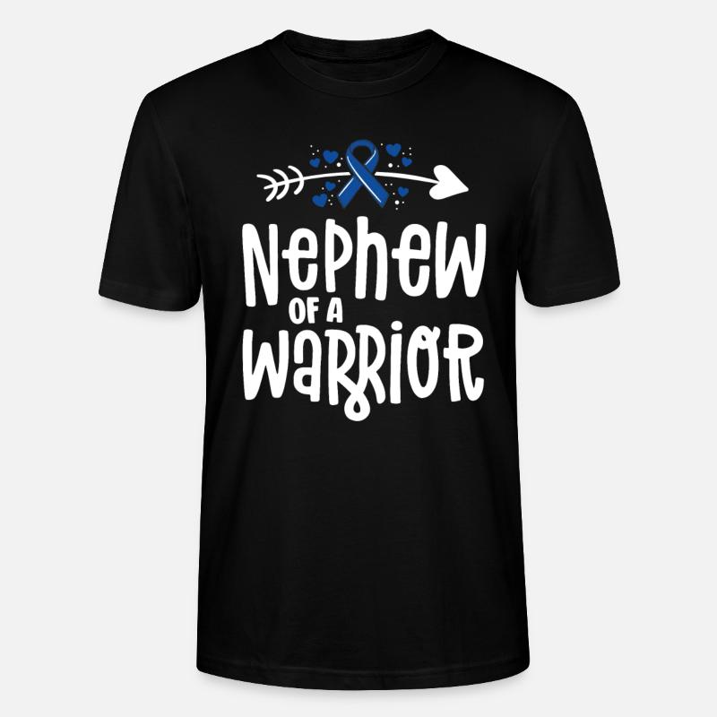 Neffe eines Krieger-Support-Teams Darmkrebs - Stanley/Stella Unisex Bio-T-Shirt CRAFTER - Schwarz
