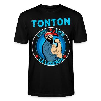 Tonton l Homme le mythe la legende Vintage - T-shirt bio CRAFTER Stanley Stella Unisexe - noir - Devant - Alina (178cm) & Michal (187cm)