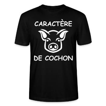 caractère de cochon - T-shirt bio CRAFTER Stanley Stella Unisexe - noir - Devant - Alina (178cm) & Michal (187cm)