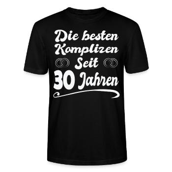 30 Jahre Ehe Ehefrau 30. Hochzeitstag Geschenk - Stanley/Stella Unisex Bio-T-Shirt CRAFTER - Schwarz - Vorne - Alina (178cm) & Michal (187cm)
