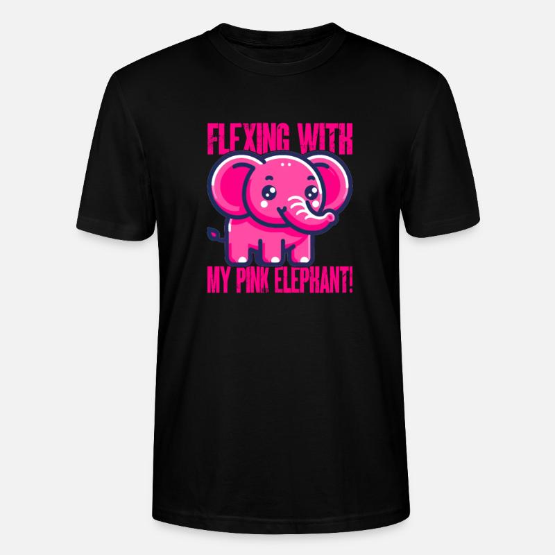 lustiger rosa Elefant mit spruch - Stanley/Stella Unisex Bio-T-Shirt CRAFTER - Schwarz