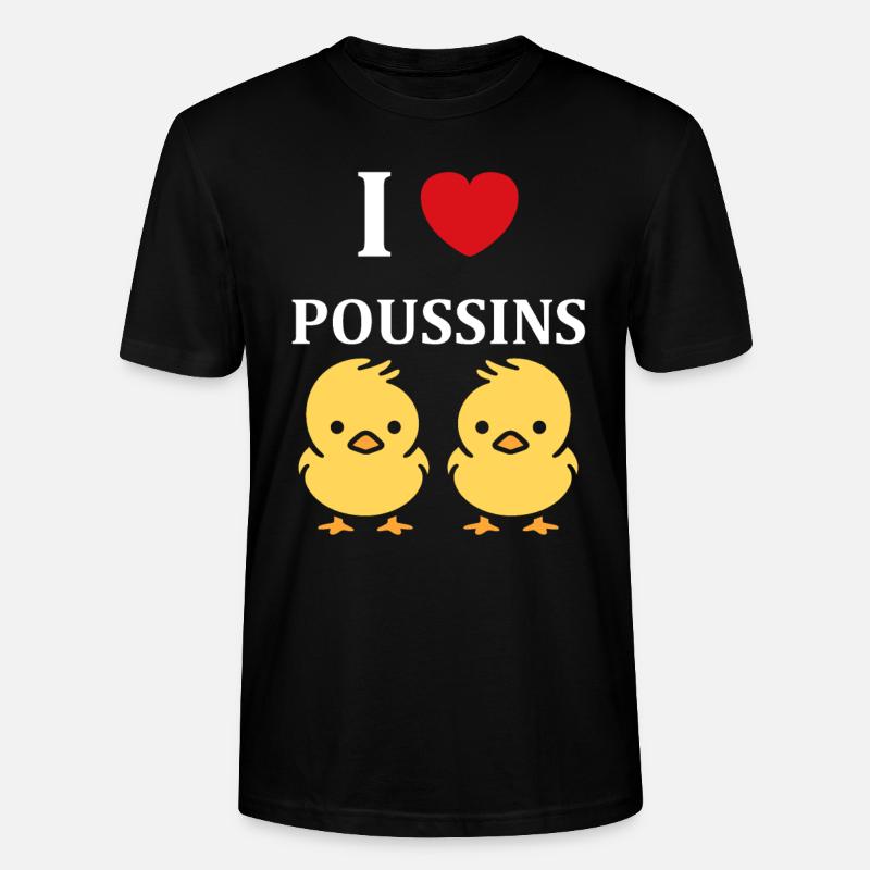 J'aime les poussins - T-shirt bio CRAFTER Stanley Stella Unisexe - noir