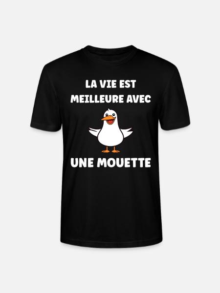Humour petit mouette - T-shirt bio CRAFTER Stanley Stella Unisexe - noir