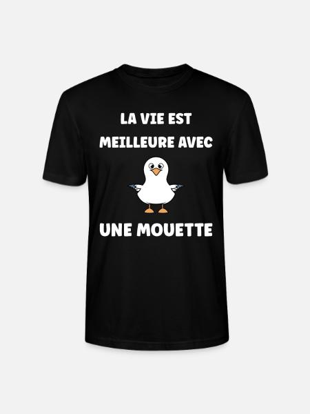 Humour petit mouette - T-shirt bio CRAFTER Stanley Stella Unisexe - noir