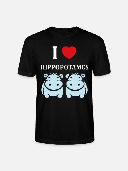 amour petit hippopotame - T-shirt bio CRAFTER Stanley Stella Unisexe - noir
