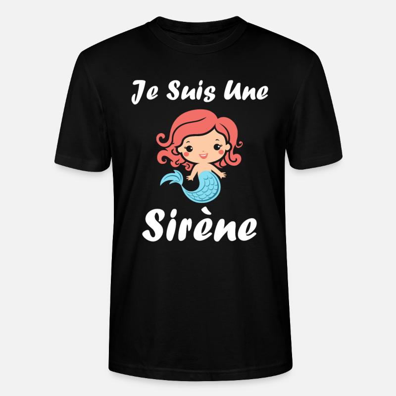 Humour petite sirène - T-shirt bio CRAFTER Stanley Stella Unisexe - noir