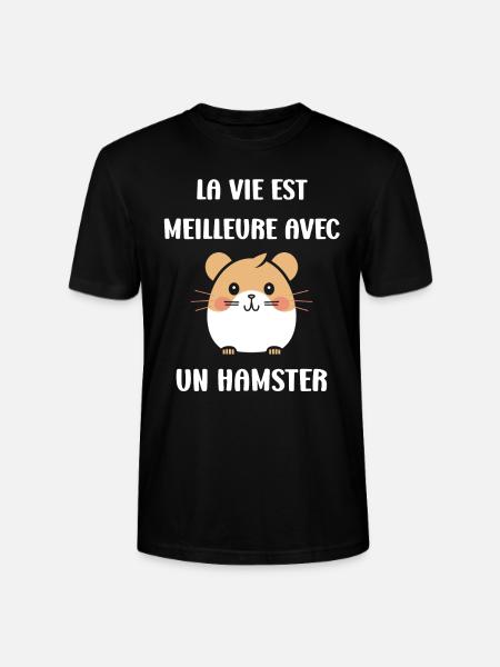 Mignon Humour petit hamster - T-shirt bio CRAFTER Stanley Stella Unisexe - noir