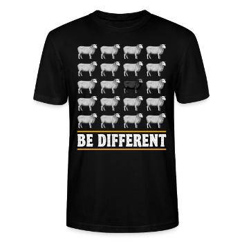Schwarzes Schaf schwarze Schafe sei anders Schaf - Stanley/Stella Unisex Bio-T-Shirt CRAFTER - Schwarz - Vorne - Alina (178cm) & Michal (187cm)