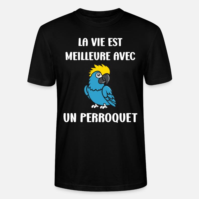 Humour petit perroquet - T-shirt bio CRAFTER Stanley Stella Unisexe - noir