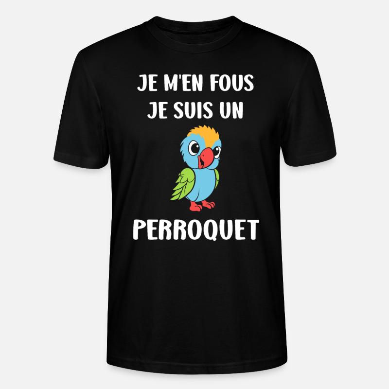 Humour petit perroquet - T-shirt bio CRAFTER Stanley Stella Unisexe - noir
