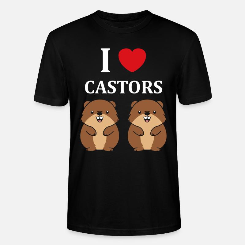 Humour petit castor - T-shirt bio CRAFTER Stanley Stella Unisexe - noir