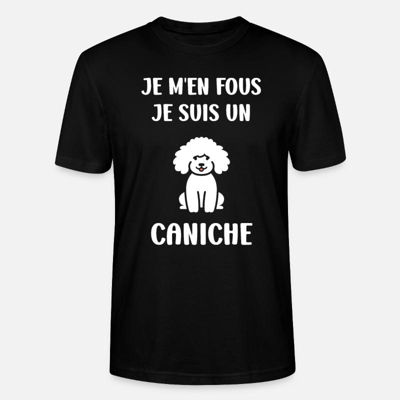 Humour chien petit caniche - T-shirt bio CRAFTER Stanley Stella Unisexe - noir
