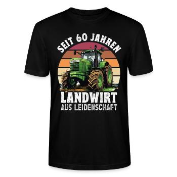 Landwirt aus Leidenschaft Traktor 60 Geburtstag - Stanley/Stella Unisex Bio-T-Shirt CRAFTER - Schwarz - Vorne - Alina (178cm) & Michal (187cm)