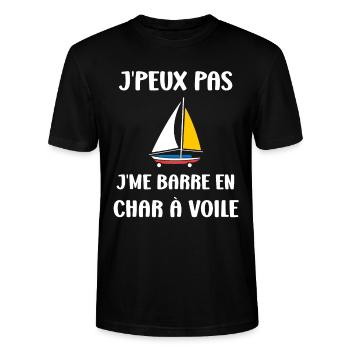 Humour Char à voile - T-shirt bio CRAFTER Stanley Stella Unisexe - noir - Devant - Alina (178cm) & Michal (187cm)