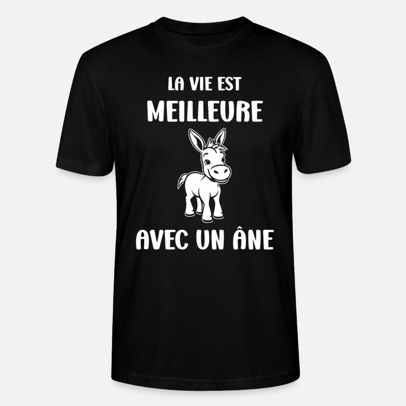Humour petit âne - T-shirt bio CRAFTER Stanley Stella Unisexe - noir