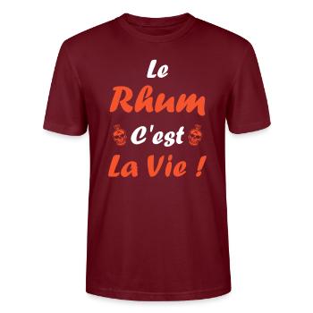 Rhum - T-shirt bio CRAFTER Stanley Stella Unisexe - bordeaux - Devant - Alina (178cm) & Michal (187cm)