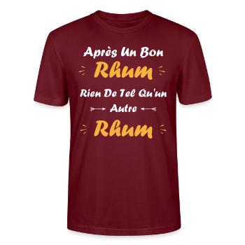Rhum - T-shirt bio CRAFTER Stanley Stella Unisexe - bordeaux - Devant - Alina (178cm) & Michal (187cm)