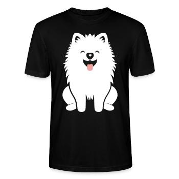 Samojede - Stanley/Stella Unisex Bio-T-Shirt CRAFTER - Schwarz - Vorne - Alina (178cm) & Michal (187cm)