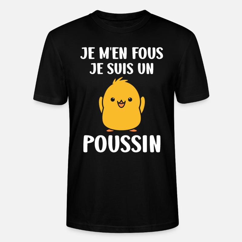 Humour bébé poussin - T-shirt bio CRAFTER Stanley Stella Unisexe - noir