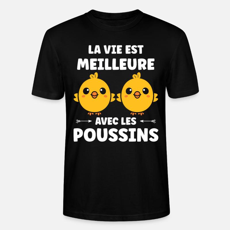 Humour bébé poussin - T-shirt bio CRAFTER Stanley Stella Unisexe - noir