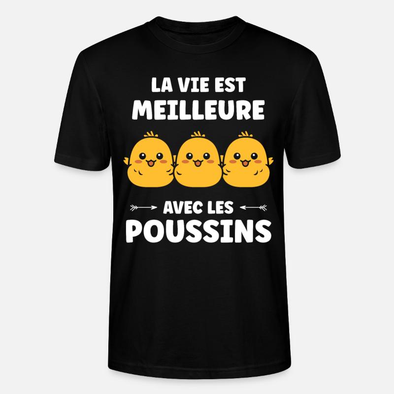 Humour petit poussin - T-shirt bio CRAFTER Stanley Stella Unisexe - noir