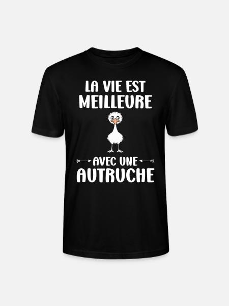 Humorous Ostrich Quote - Stanley/Stella CRAFTER Unisex Organic T-Shirt - black