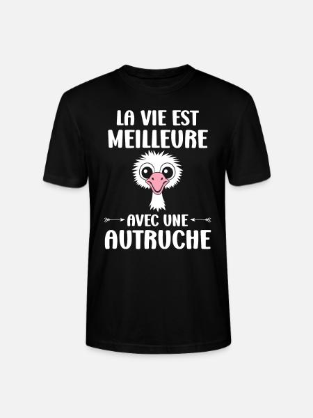 Humorous Ostrich Quote - Stanley/Stella CRAFTER Unisex Organic T-Shirt - black