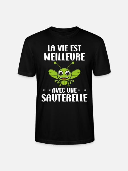 Insecte humour Sauterelle - T-shirt bio CRAFTER Stanley Stella Unisexe - noir