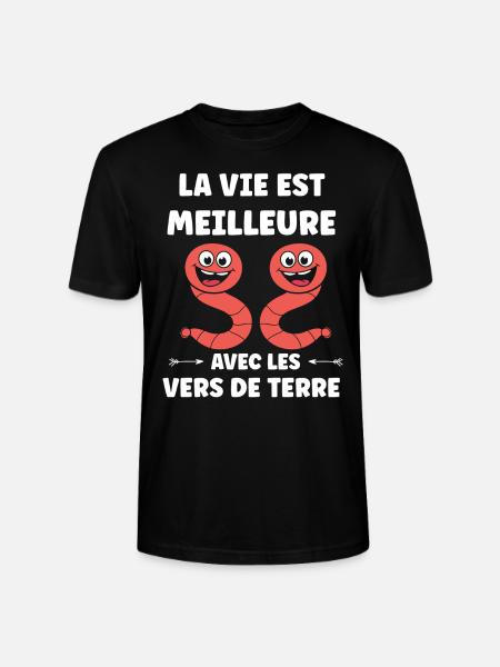 Humour ver de terre - T-shirt bio CRAFTER Stanley Stella Unisexe - noir