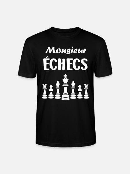 Humour échecs - T-shirt bio CRAFTER Stanley Stella Unisexe - noir