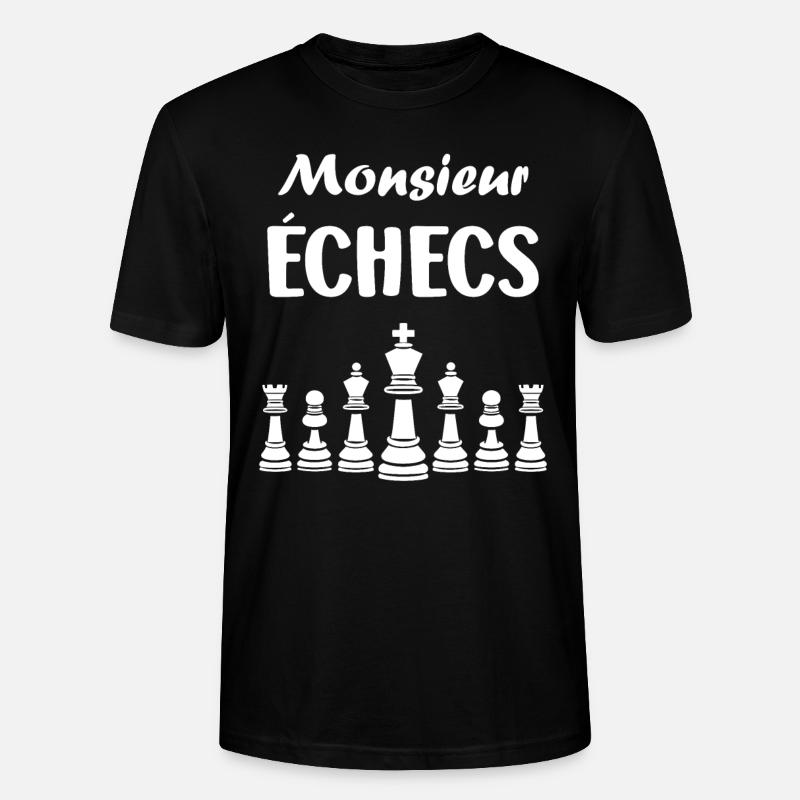 Humour échecs - T-shirt bio CRAFTER Stanley Stella Unisexe - noir