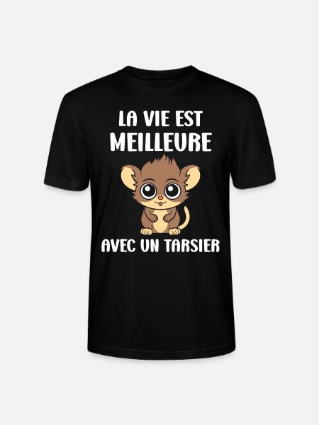 Humour tarsier - T-shirt bio CRAFTER Stanley Stella Unisexe - noir