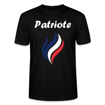 Emblème france patriote - T-shirt bio CRAFTER Stanley Stella Unisexe - noir - Devant - Alina (178cm) & Michal (187cm)