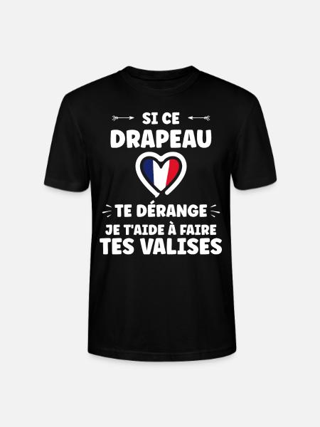 patriote drapeau france - T-shirt bio CRAFTER Stanley Stella Unisexe - noir
