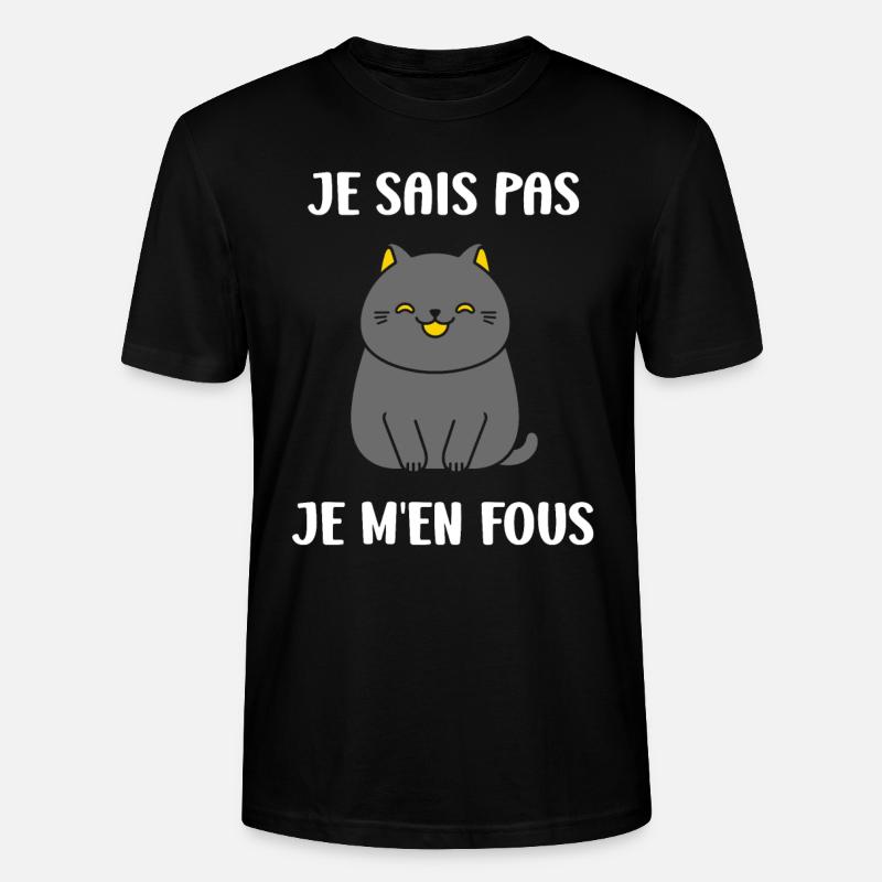 Humour chat chartreux - T-shirt bio CRAFTER Stanley Stella Unisexe - noir