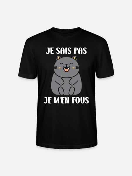 Humour chat chartreux - T-shirt bio CRAFTER Stanley Stella Unisexe - noir