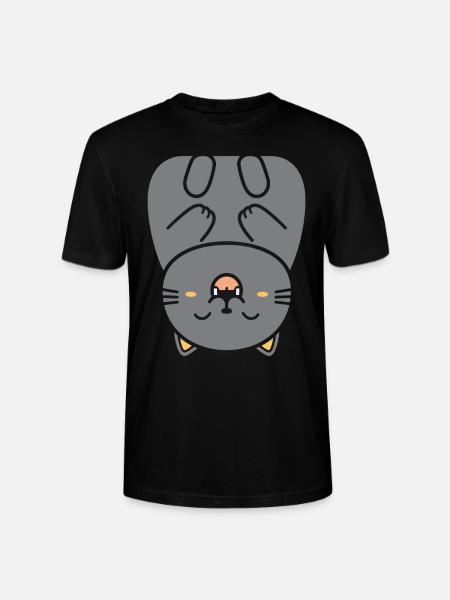 Chartreux little cat - Stanley/Stella CRAFTER Unisex Organic T-Shirt - black