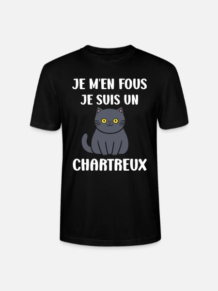 Humour chat chartreux - T-shirt bio CRAFTER Stanley Stella Unisexe - noir