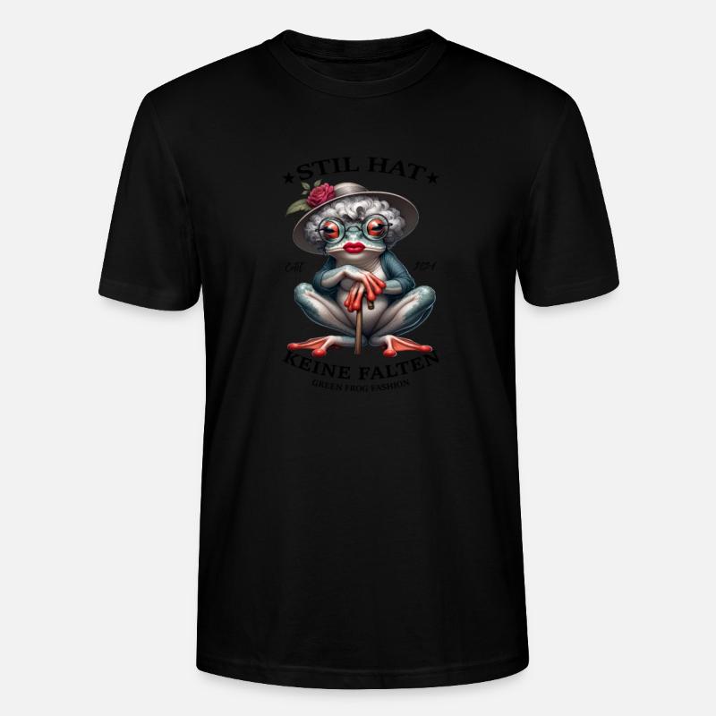 Modebewusste Kröte mit Hut - Stanley/Stella Unisex Bio-T-Shirt CRAFTER - Schwarz