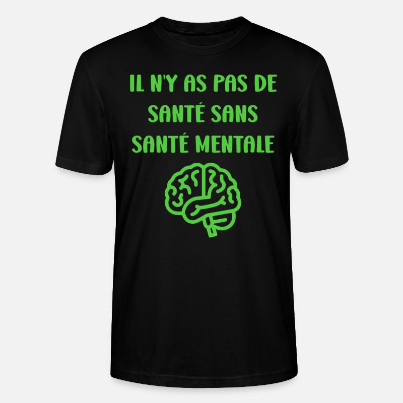sensibilisation santé mentale - T-shirt bio CRAFTER Stanley Stella Unisexe - noir
