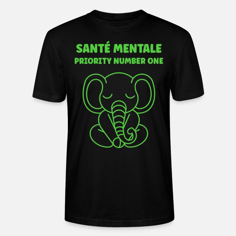 sensibilisation santé mentale - T-shirt bio CRAFTER Stanley Stella Unisexe - noir